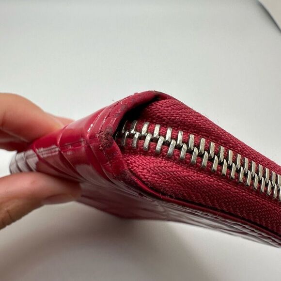 Dior Cannage Pink Patent Leather Compact Wallet Zippy Full Zip - Picture 4 of 14